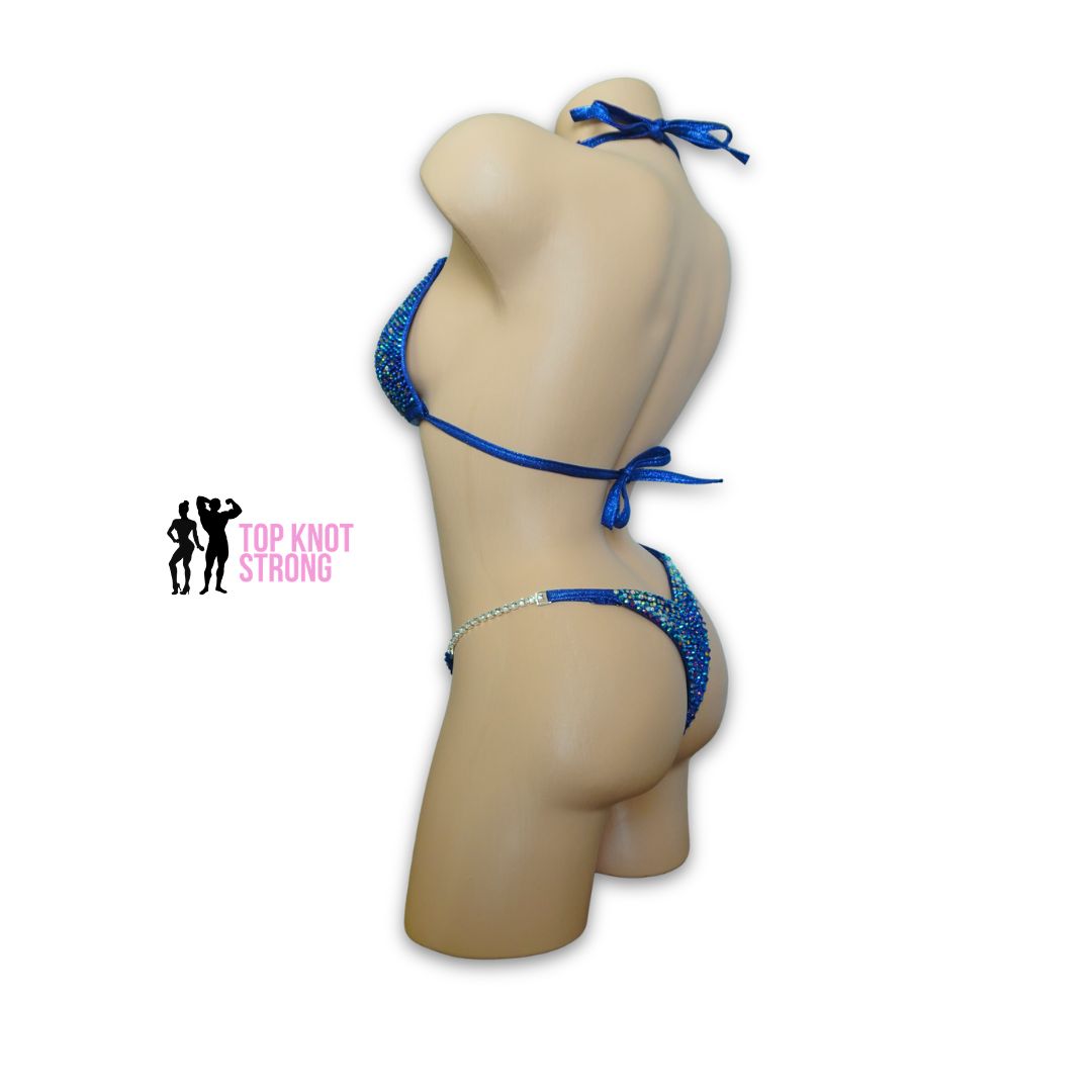 Luminosa Navy Blue Crystal Bikini Competition Suit