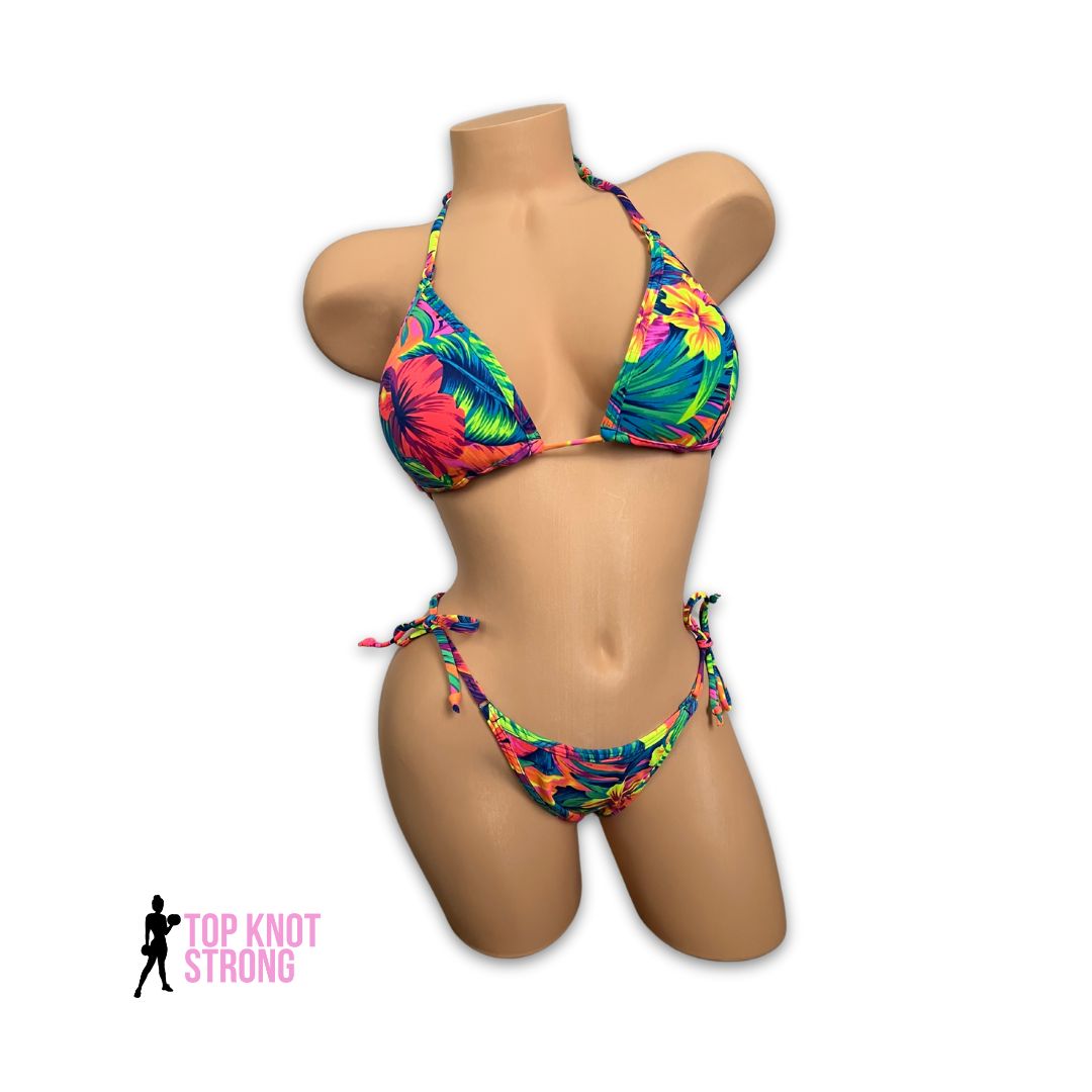 Tropical Neon Bikini Posing Practice Suit