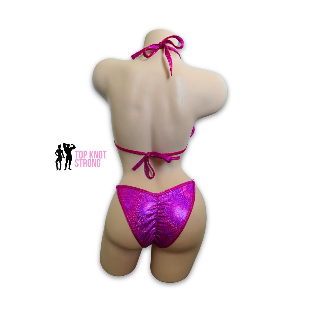 Raspberry Red Fit Model Bikini Competition Suit