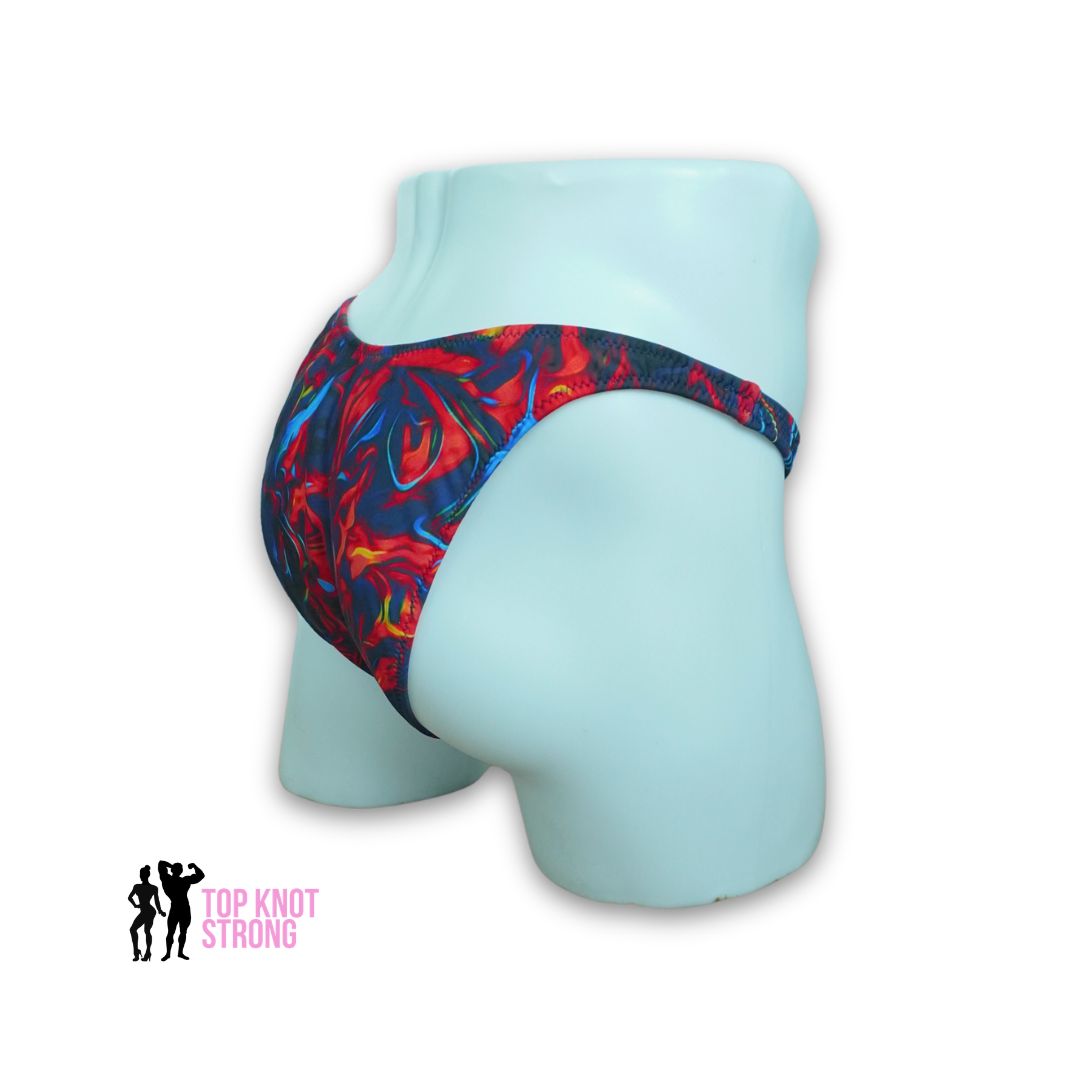 Flame Print Men's Bodybuilding Posing Trunks