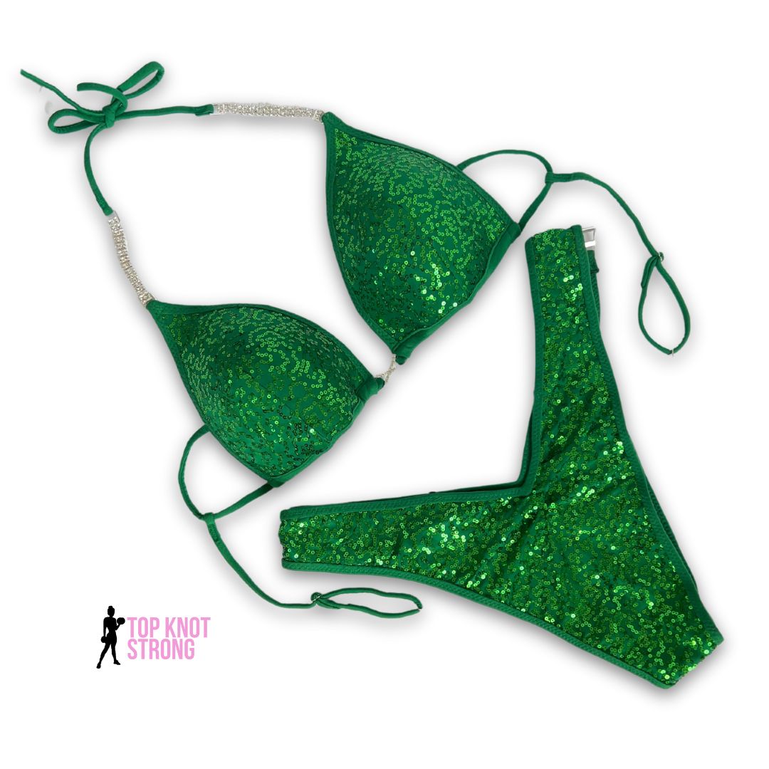 Kelly Green Sequin Custom Figure Competition Suit