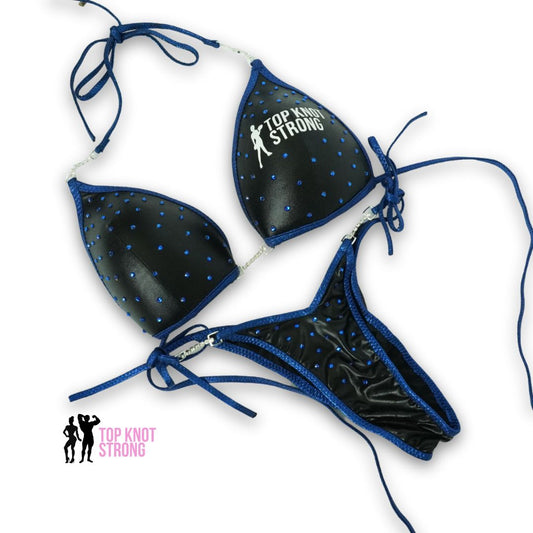 RTS: Team Top Knot Strong Blue and Black Bikini Posing Practice Suit