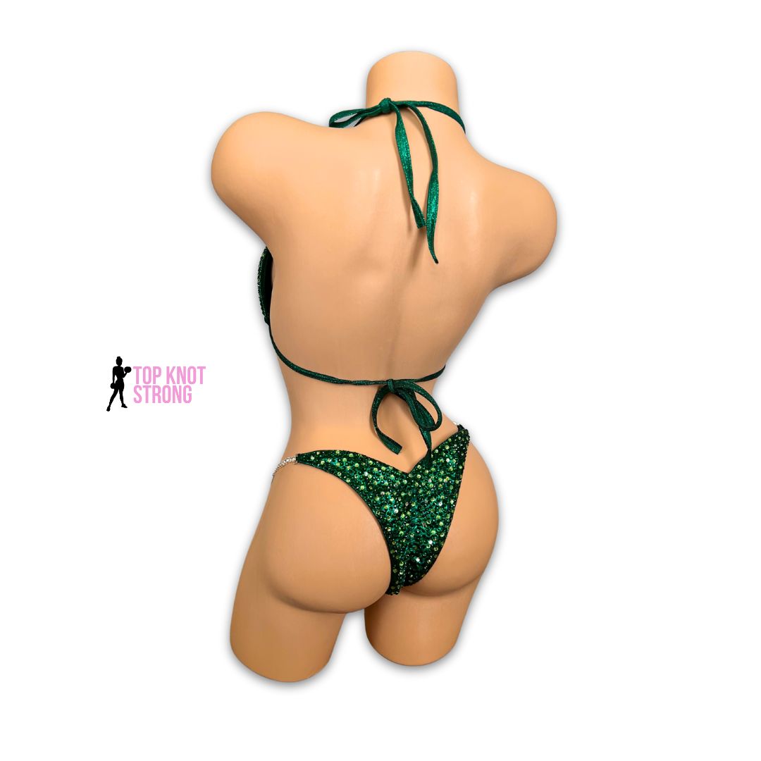 Emerald Green Envy Crystal Bikini Competition Suit