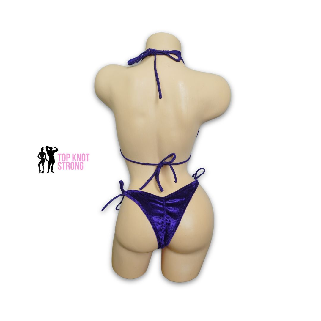 Purple Velvet Bikini Posing Practice Suit