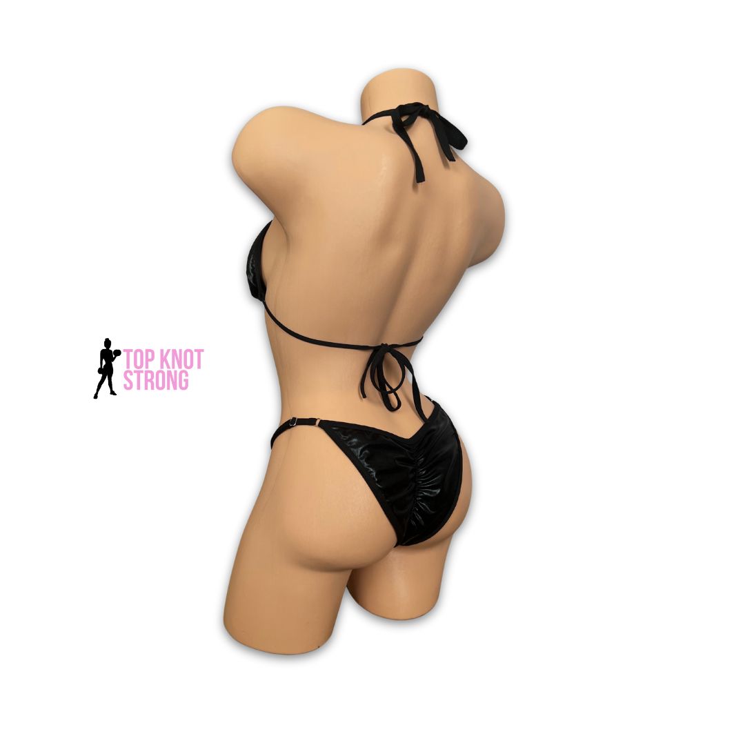 Wet Black Fit Model Posing Practice Suit