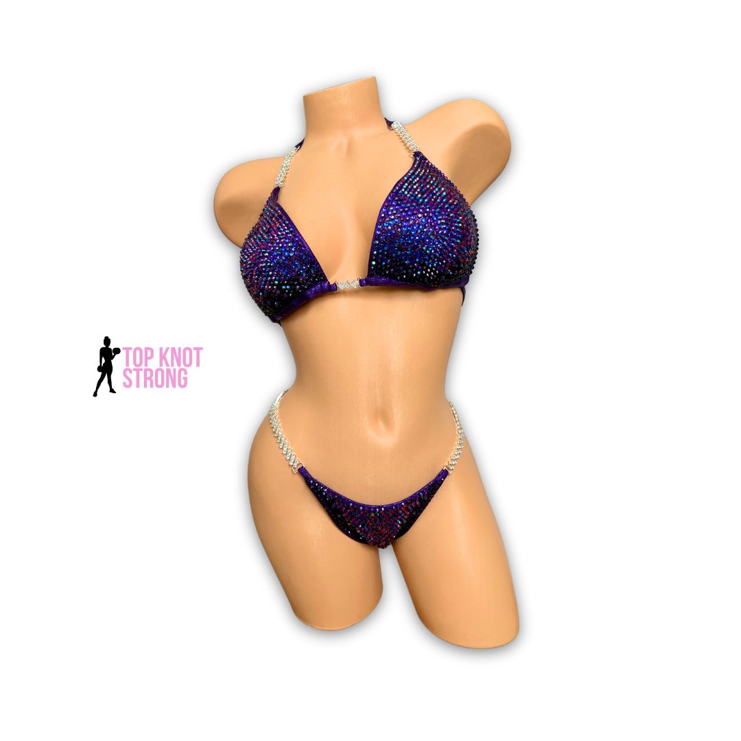 Purple Vixen Crystal Bikini Competition Suit