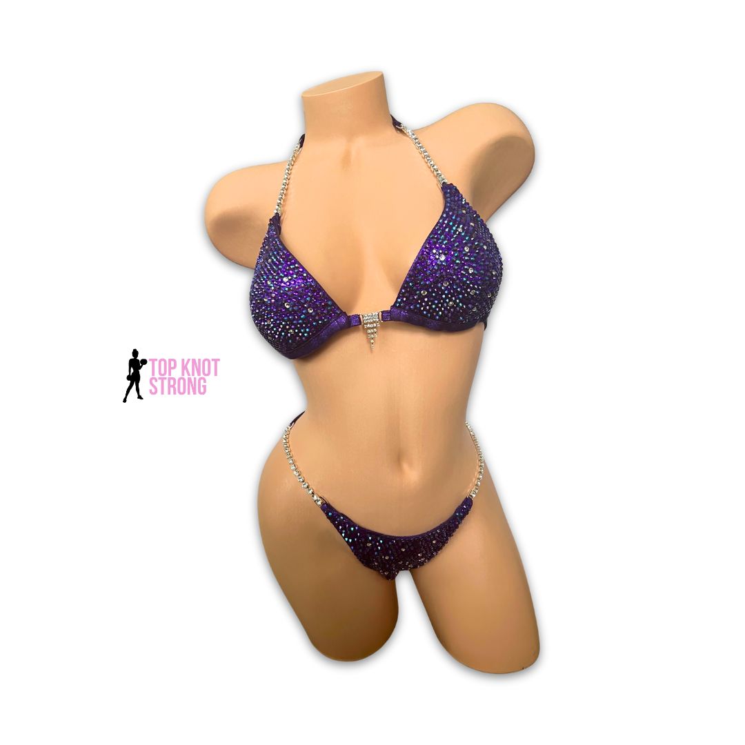 Purple Reign Crystal Bikini Competition Suit