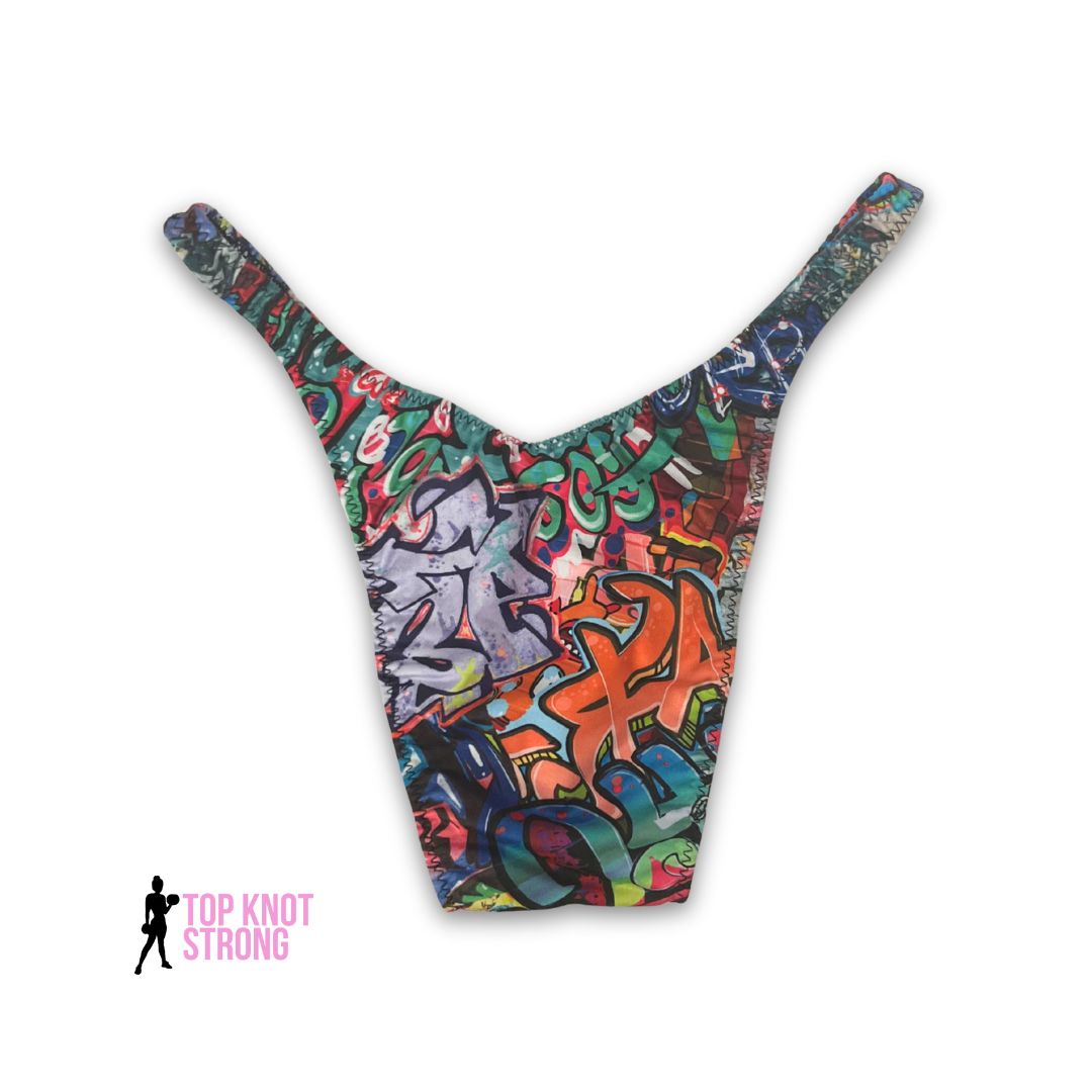 Graffiti Print Men's Bodybuilding Posing Trunks