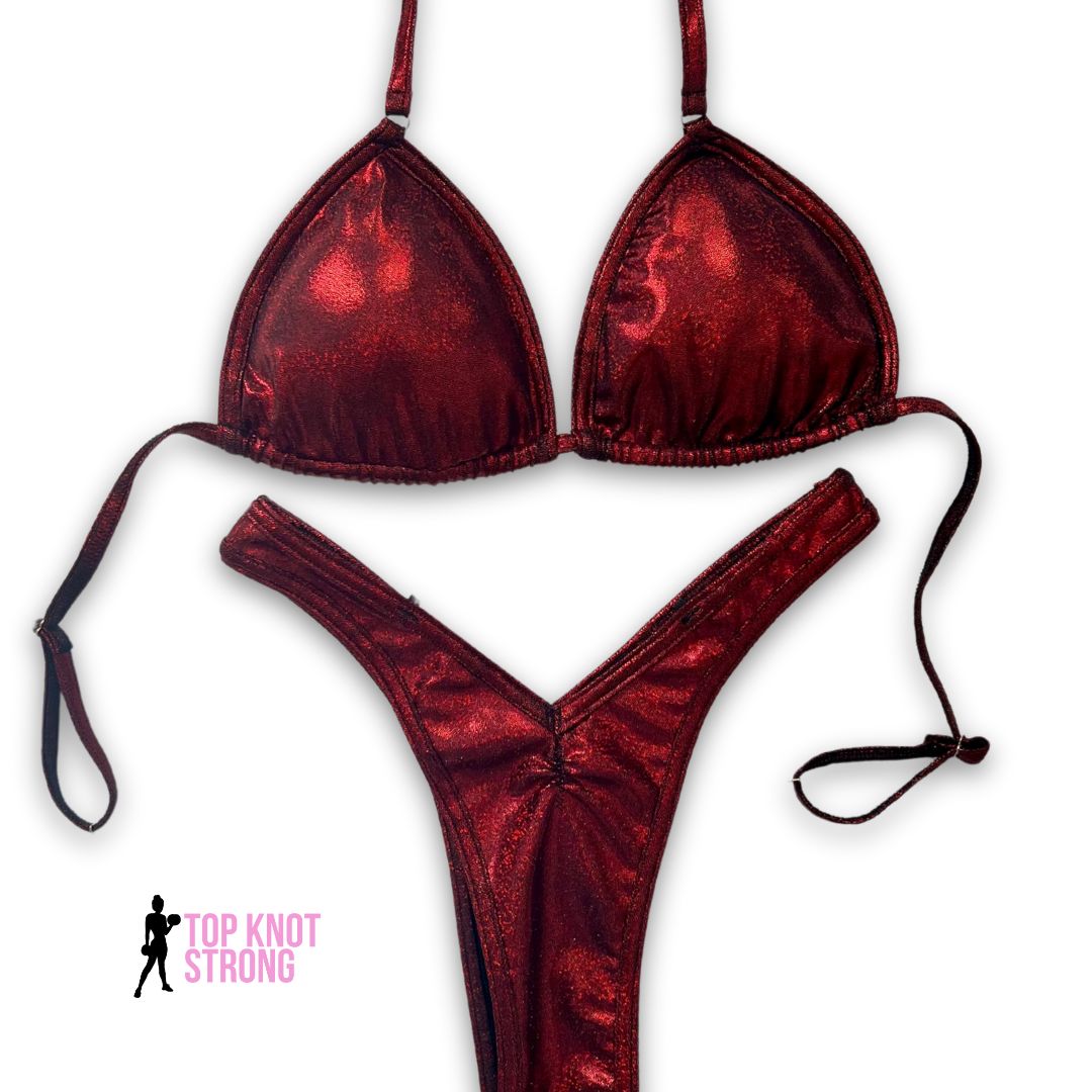 Cranberry Red Figure Physique Posing Practice Suit