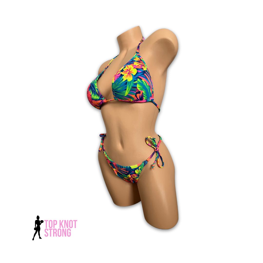 Tropical Neon Bikini Posing Practice Suit