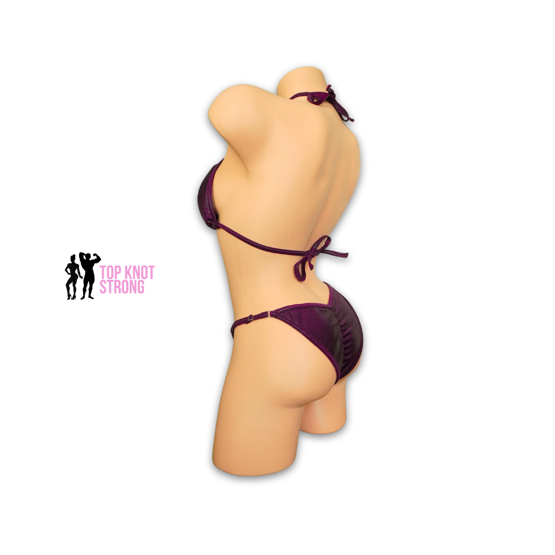 Burgundy Red Fit Model Bikini Competition Suit