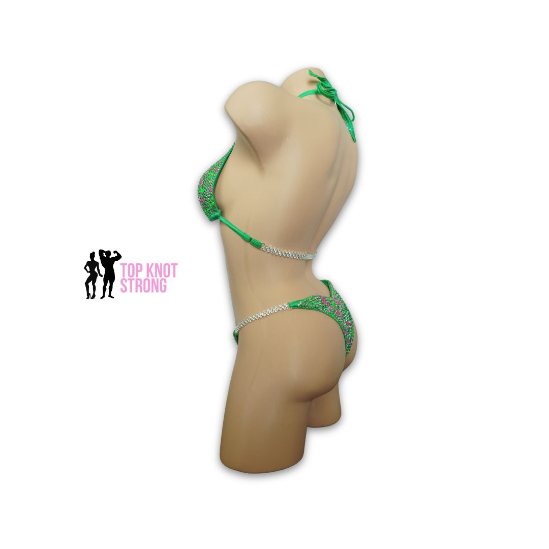 Watermelon Sugar Green Crystal Bikini Competition Suit