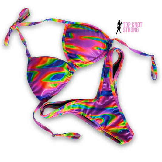 Purple Psychedelic Figure Physique Posing Practice Suit