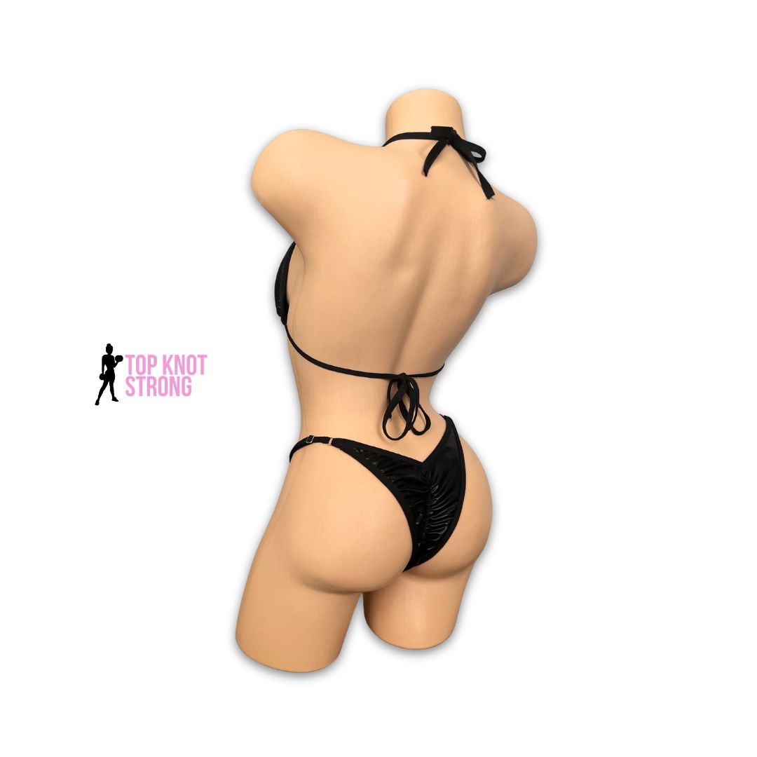 Wet Black Bikini Posing Practice Suit