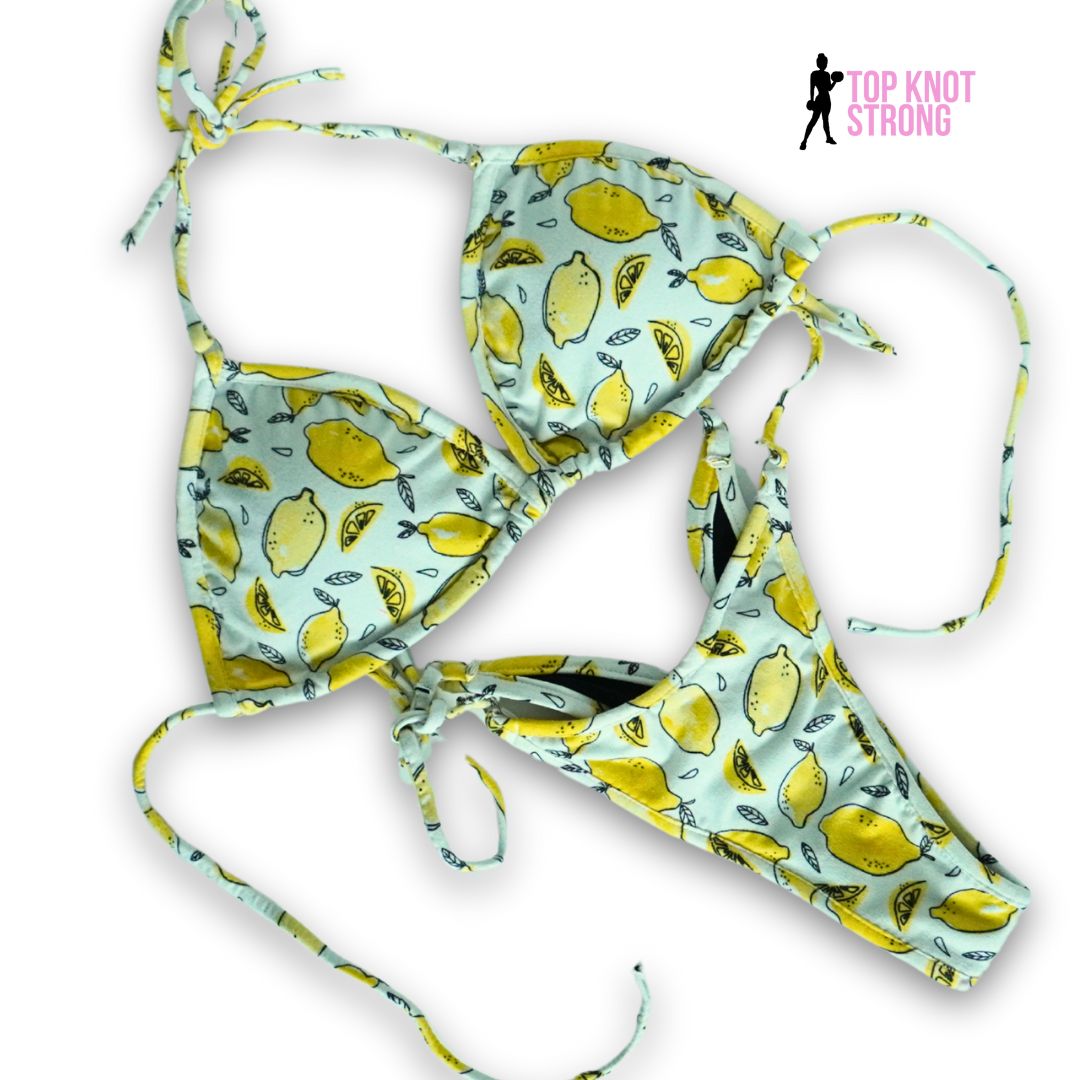 RTS: Lemon Print Wellness Practice Posing Suit | A/B cup | Extra Small Pro