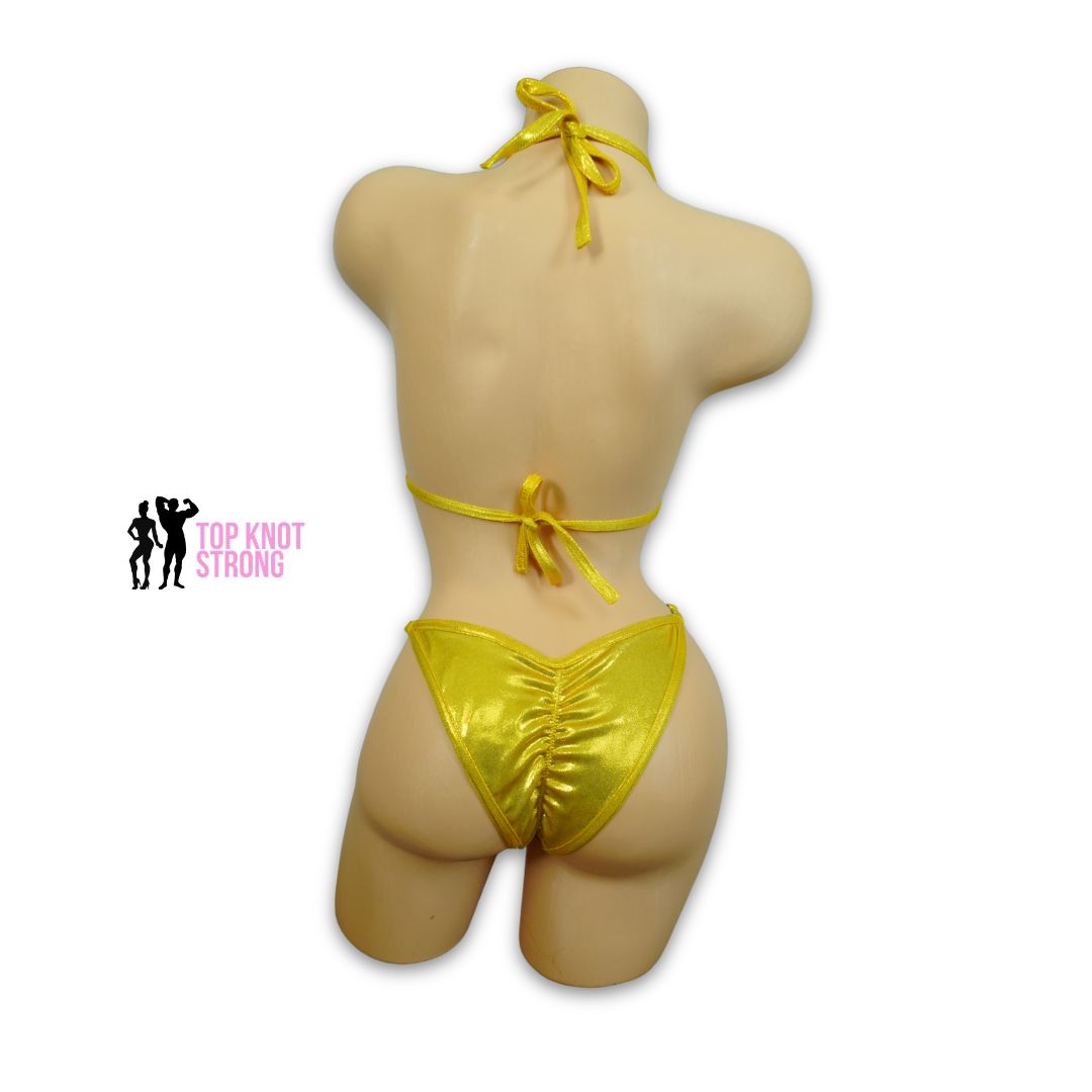 Yellow Gold Fit Model Bikini Competition Suit