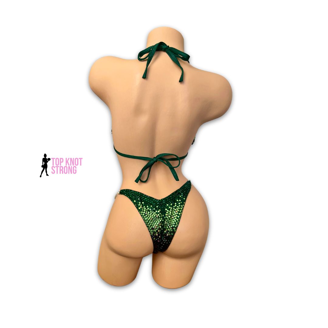Vipers Kiss Forest Green Crystal Wellness Competition Suit
