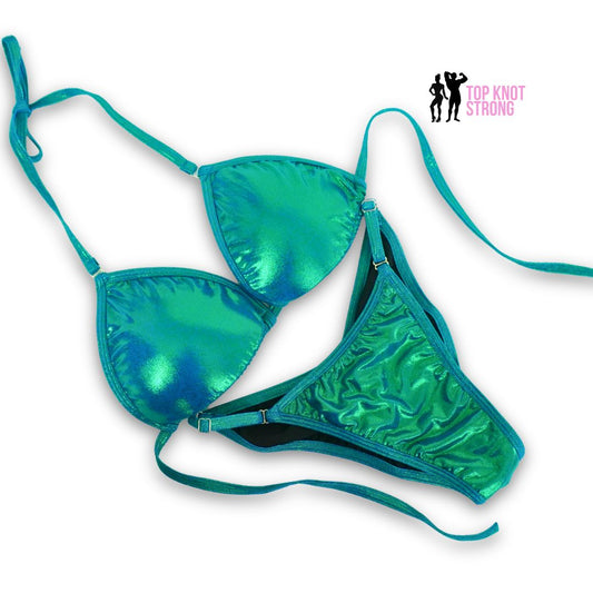 Mystique Teal Fit Model Bikini Competition Suit