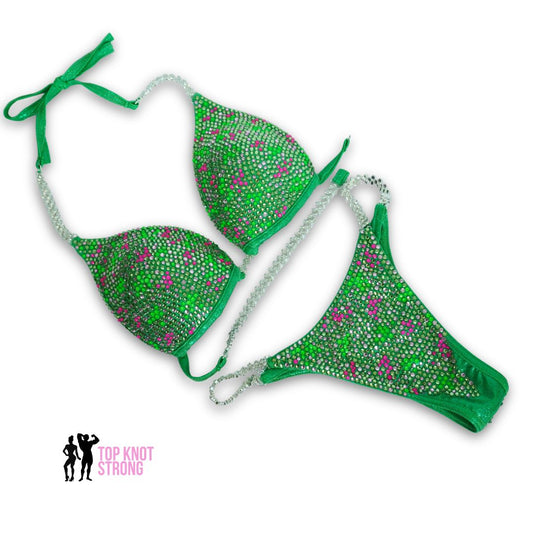 Watermelon Sugar Green Crystal Bikini Competition Suit