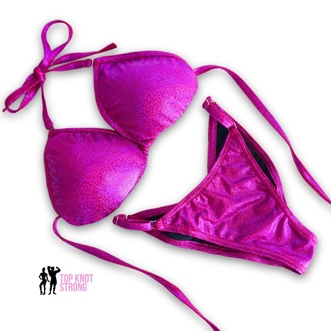 Raspberry Red Fit Model Bikini Competition Suit
