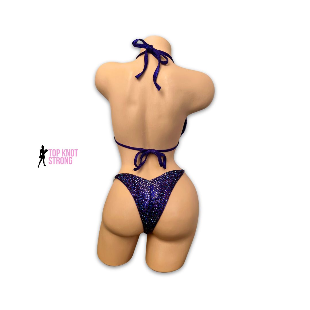 Cosmic Vortex Dark Purple Crystal Wellness Competition Suit