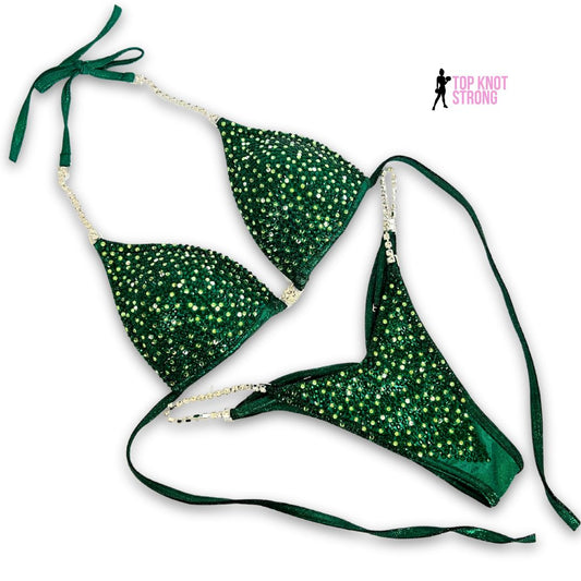 Emerald Green Envy Crystal Bikini Competition Suit