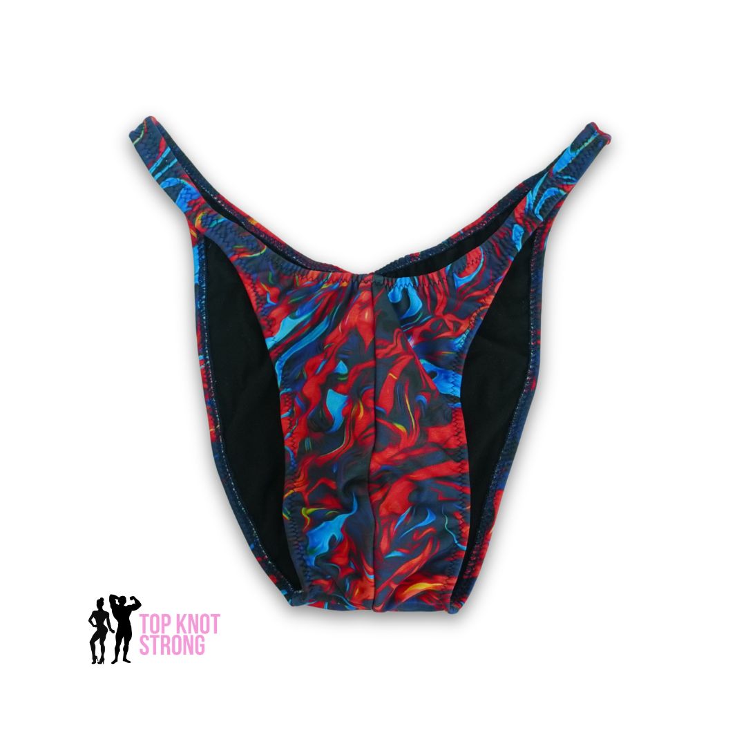 Flame Print Men's Bodybuilding Posing Trunks