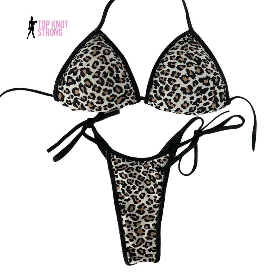 Leopard Print Bikini Practice Posing Suit
