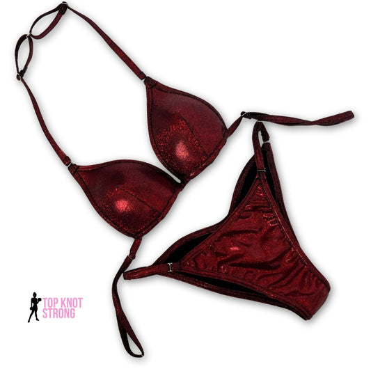 Cranberry Red Fit Model Bikini Competition Suit