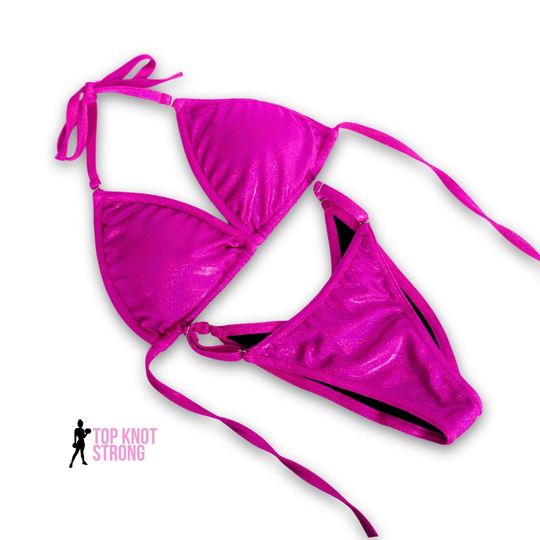 Malibu Pink Fit Model Bikini Competition Suit