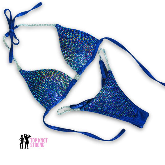 Luminosa Navy Blue Crystal Bikini Competition Suit