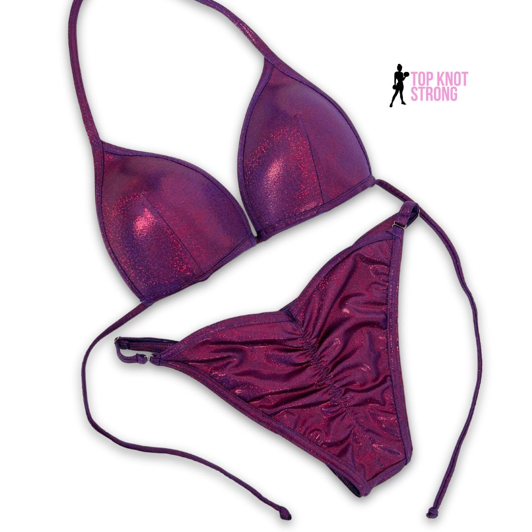 Plum Raspberry Fit Model Bikini Competition Suit