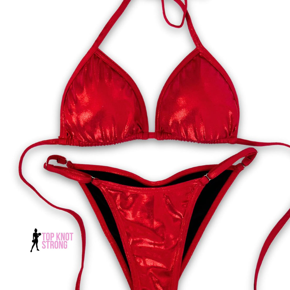 Ruby Red Fit Model Bikini Competition Suit – Top Knot Strong