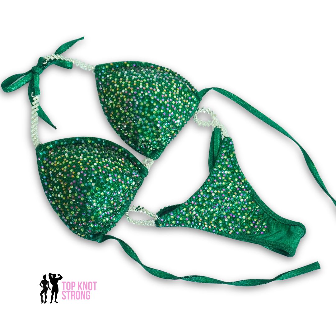 Emerald Enchantress Crystal Bikini Competition Suit