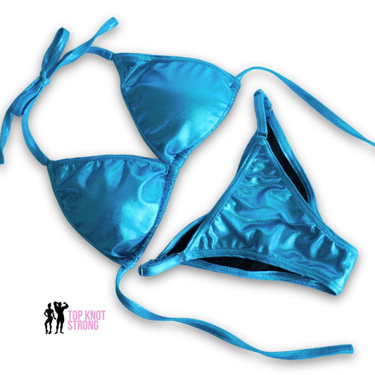 Aqua Blue Fit Model Bikini Competition Suit