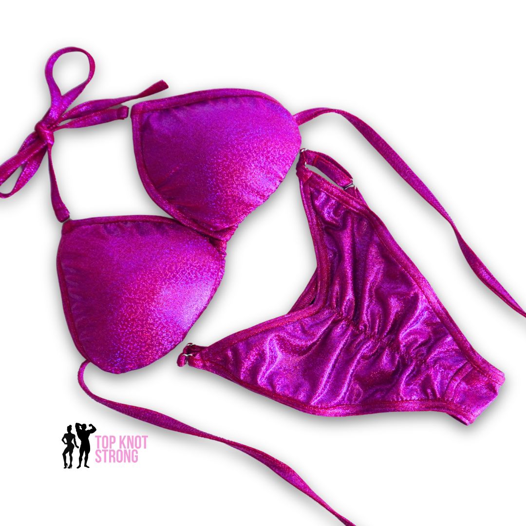 Raspberry Red Fit Model Bikini Competition Suit