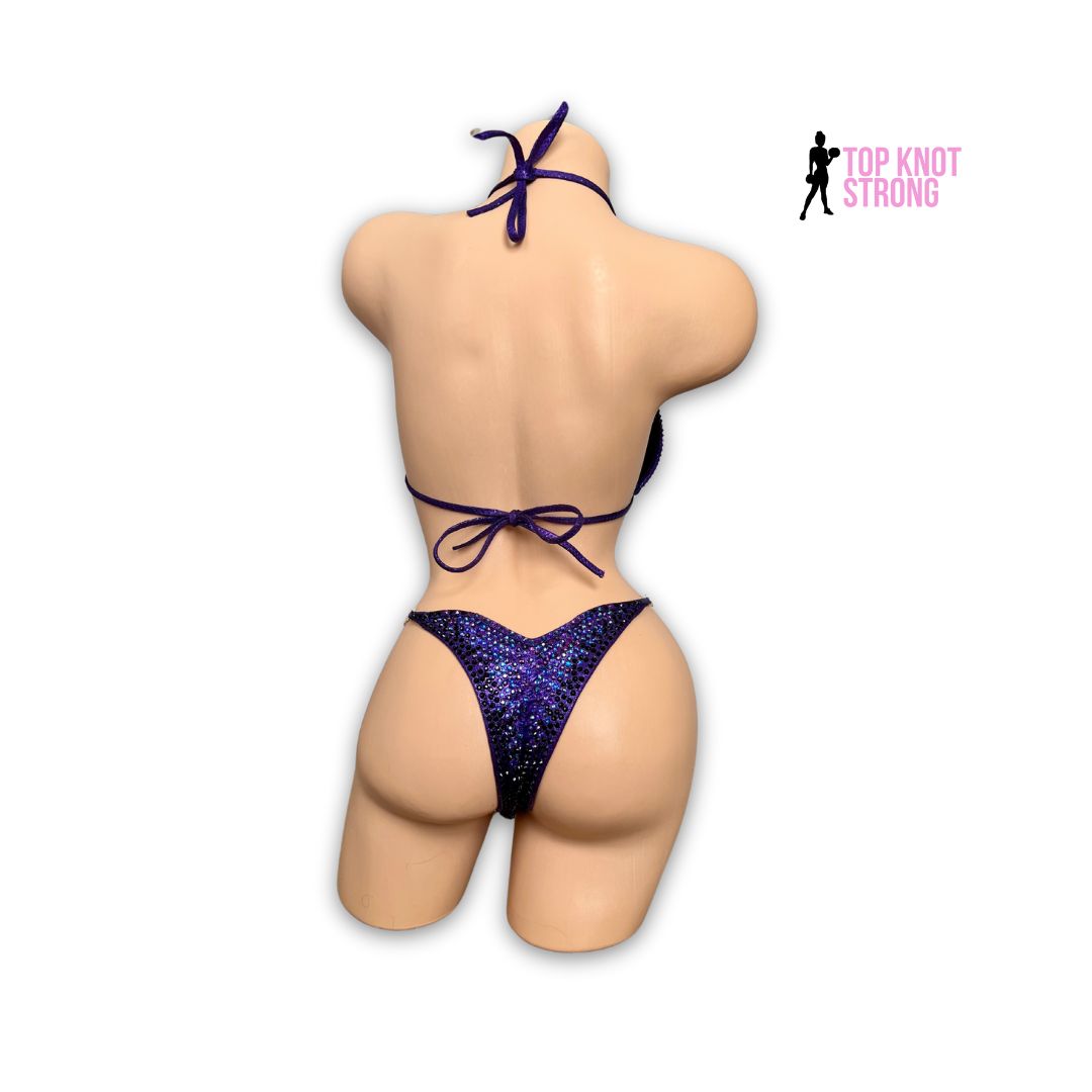 Purple Vixen Crystal Bikini Competition Suit