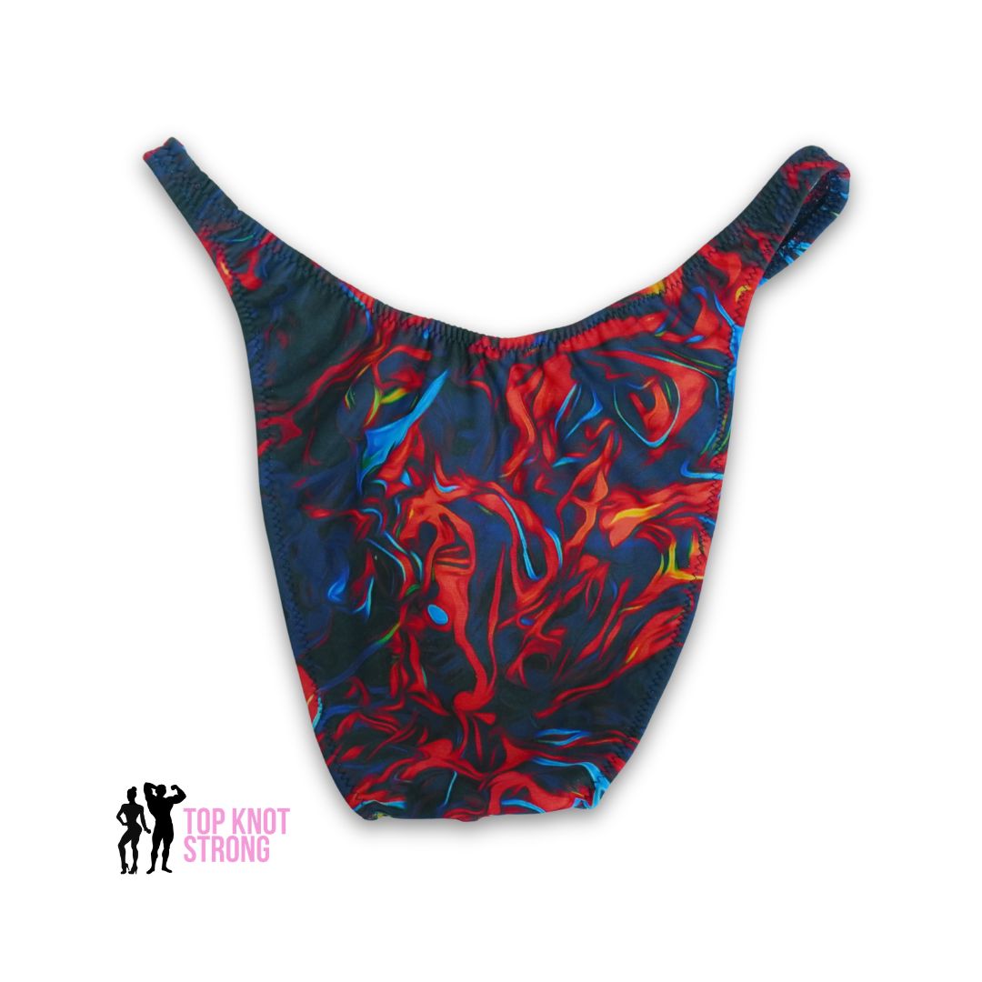 Flame Print Men's Bodybuilding Posing Trunks