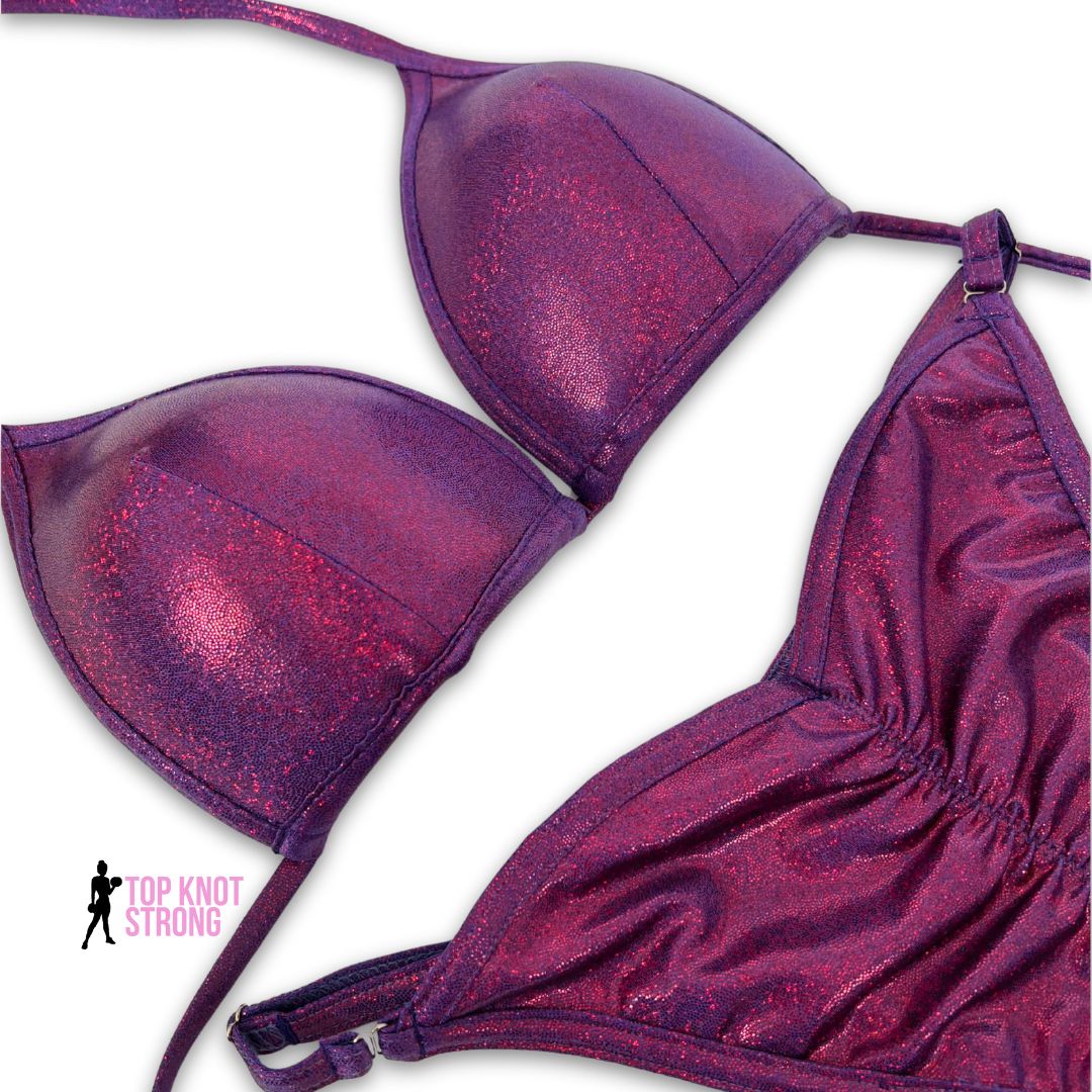 Plum Raspberry Fit Model Bikini Competition Suit