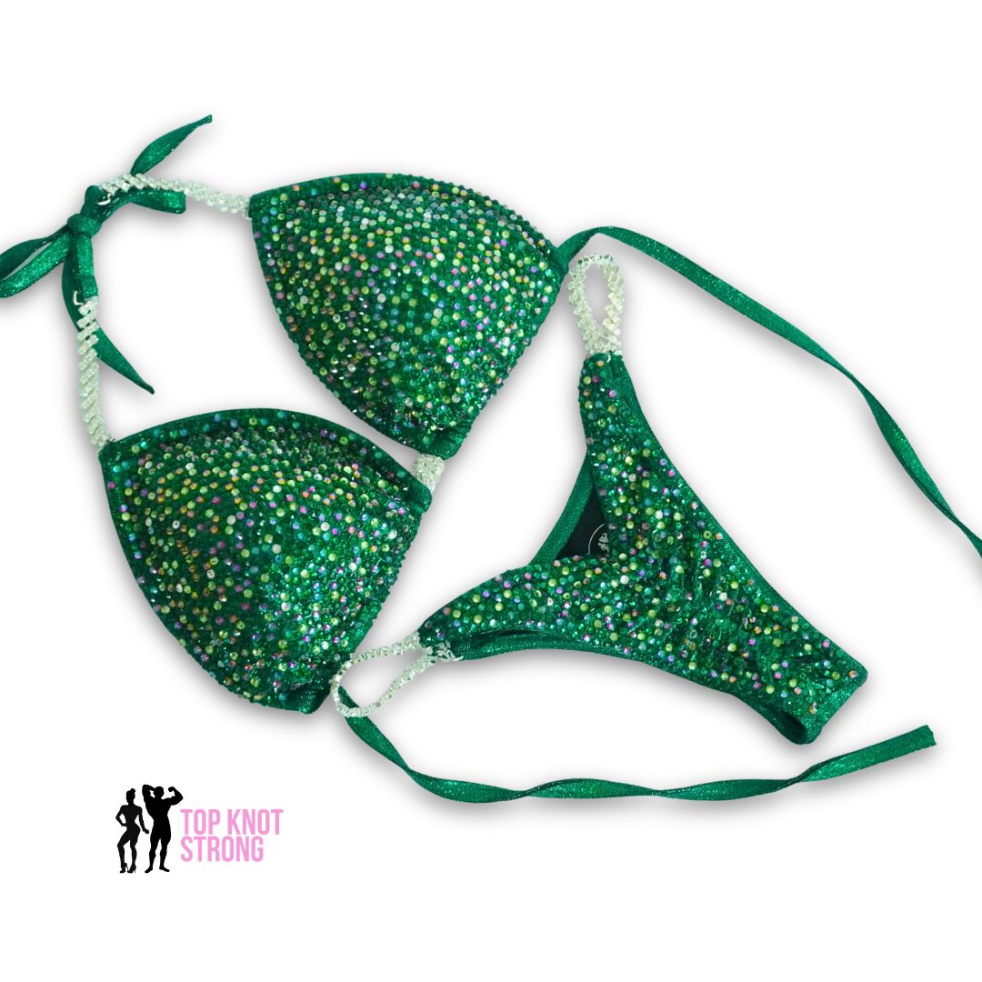 Emerald Enchantress Crystal Bikini Competition Suit