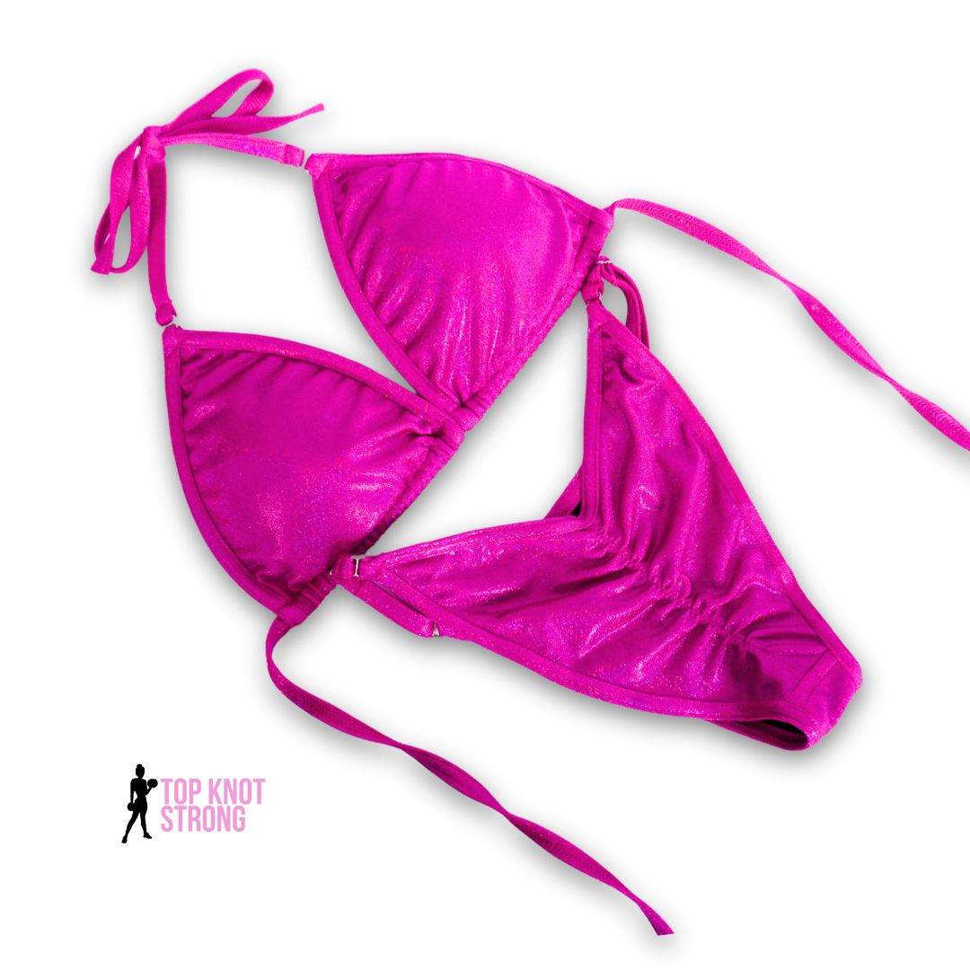 Malibu Pink Fit Model Bikini Competition Suit