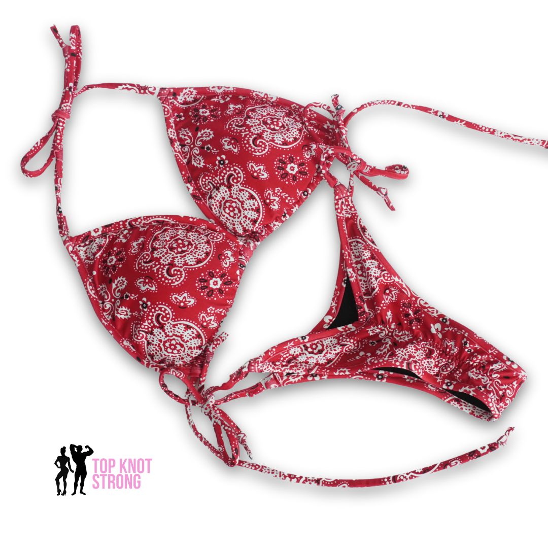 Red Bandana Wellness Posing Practice Suit