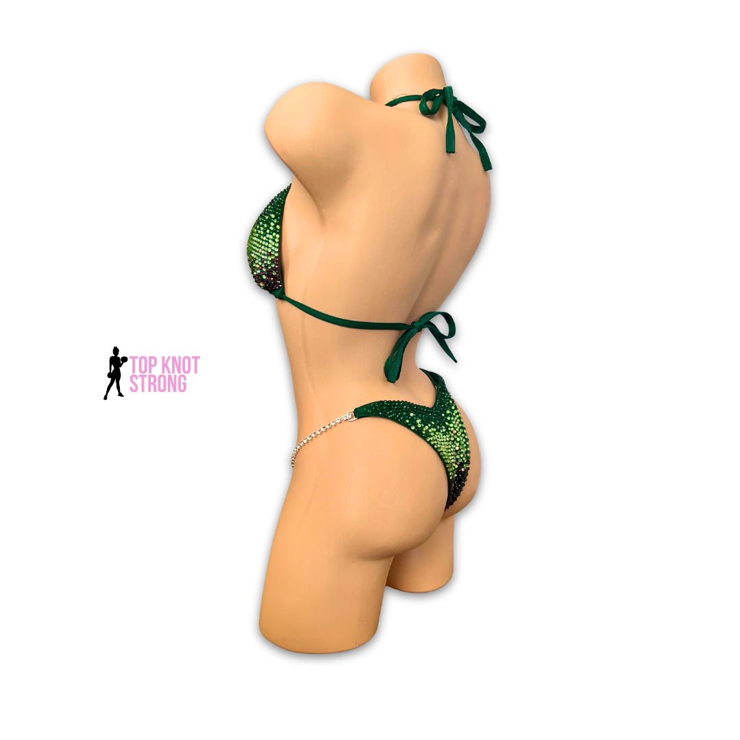 Vipers Kiss Forest Green Crystal Wellness Competition Suit