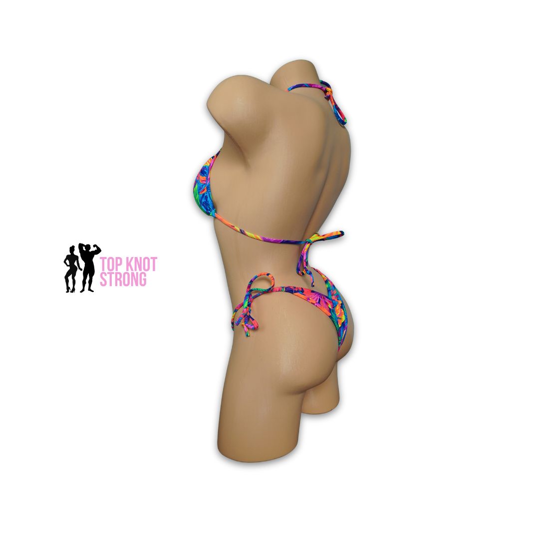 RTS: Tropical Neon Bikini Posing Practice Suit