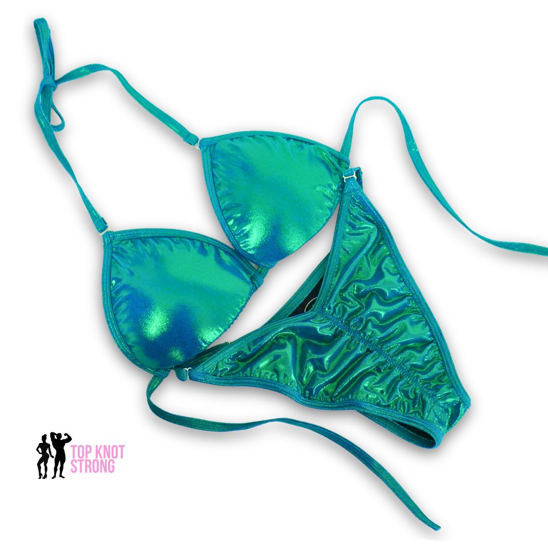 Mystique Teal Fit Model Bikini Competition Suit