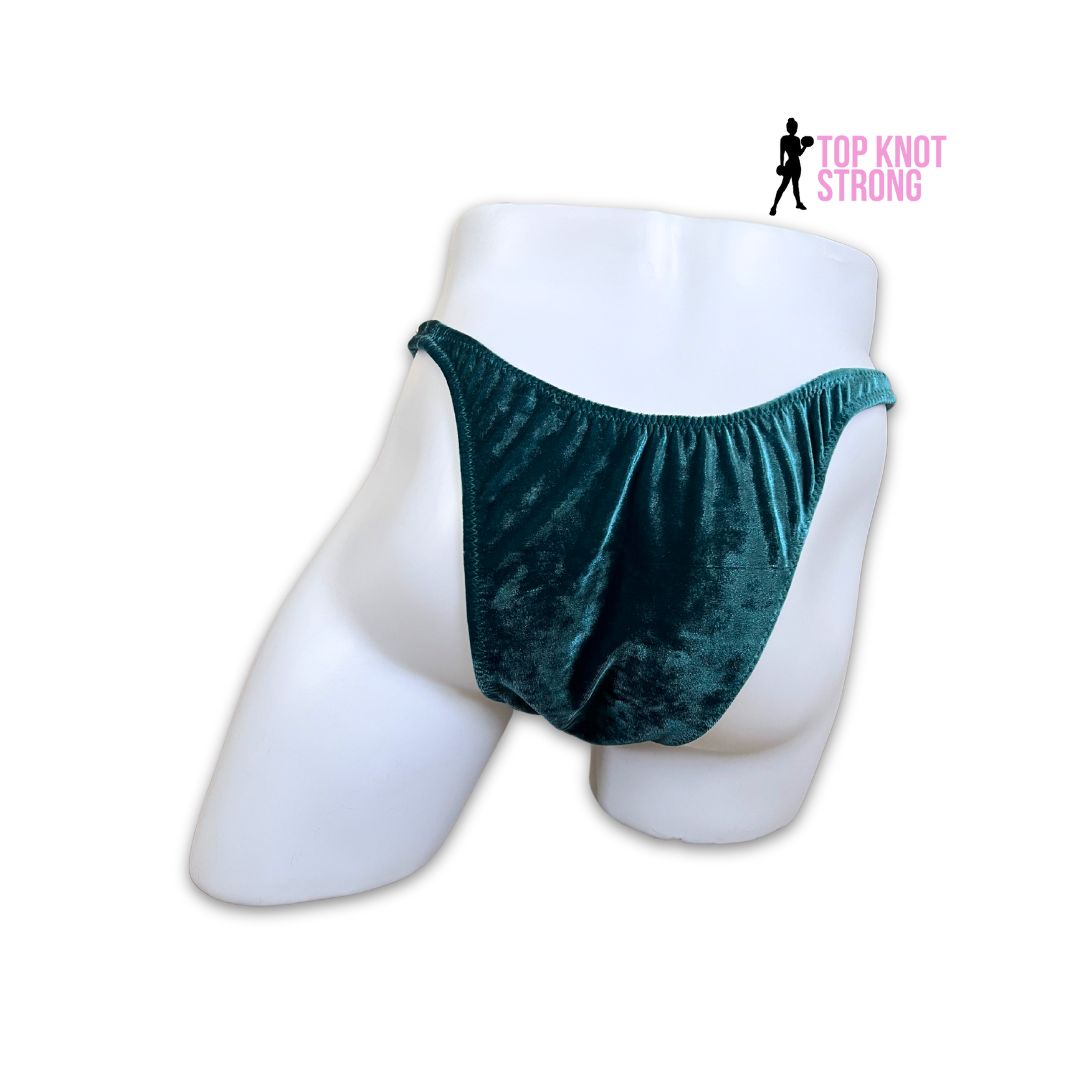 RTS: Atlantic Blue Velvet Men's Bodybuilding Posing Trunks | Large Pro