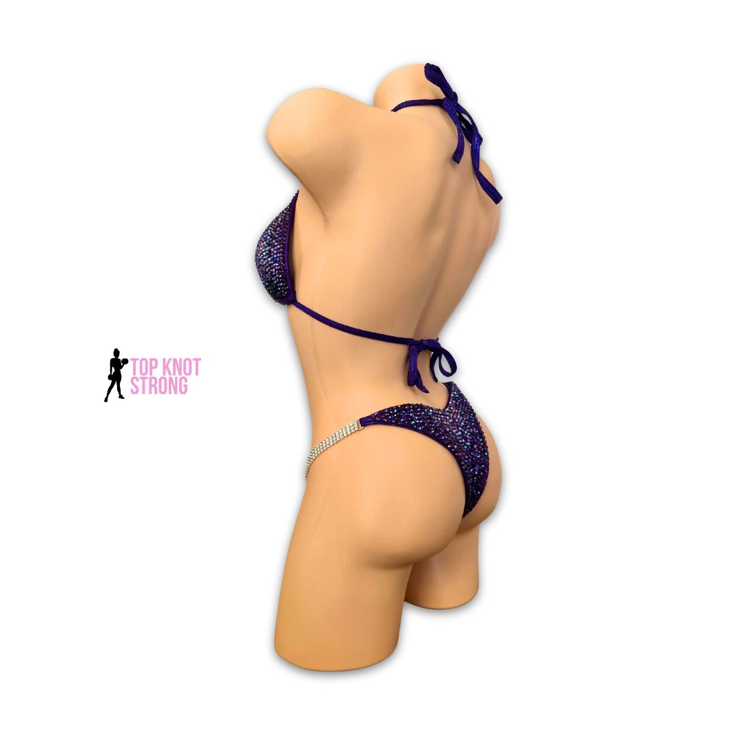 Cosmic Vortex Dark Purple Crystal Wellness Competition Suit