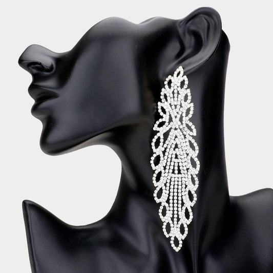 Oversized Rhinestone Pave Bikini Competition Earrings