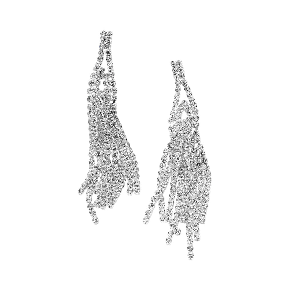 Simple Rhinestone Tassel Bikini Competition Earrings