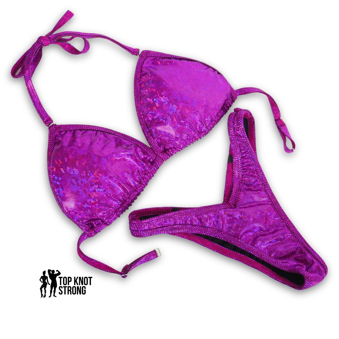 Fushia Glass Figure Physique Posing Practice Suit